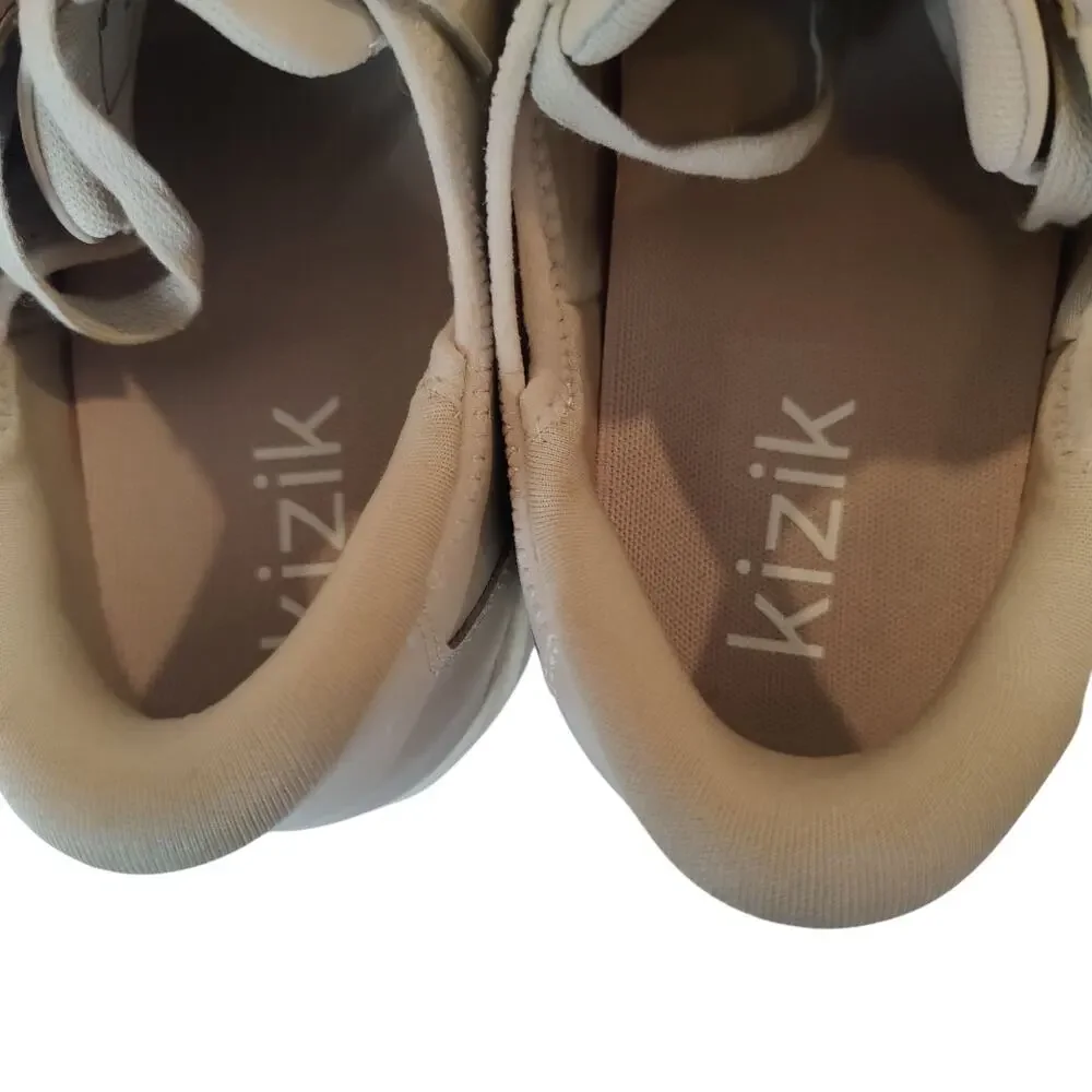 Kizik Irvine Plus Women's Sz 9.5 Tan Hands Free Slip On Step In Shoes Sneakers
